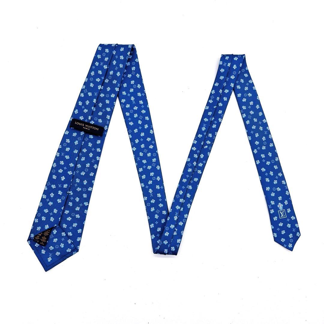 美品 LOUIS VUITTON 付属品付 ヴィヴィエンヌ ネクタイ ブルー