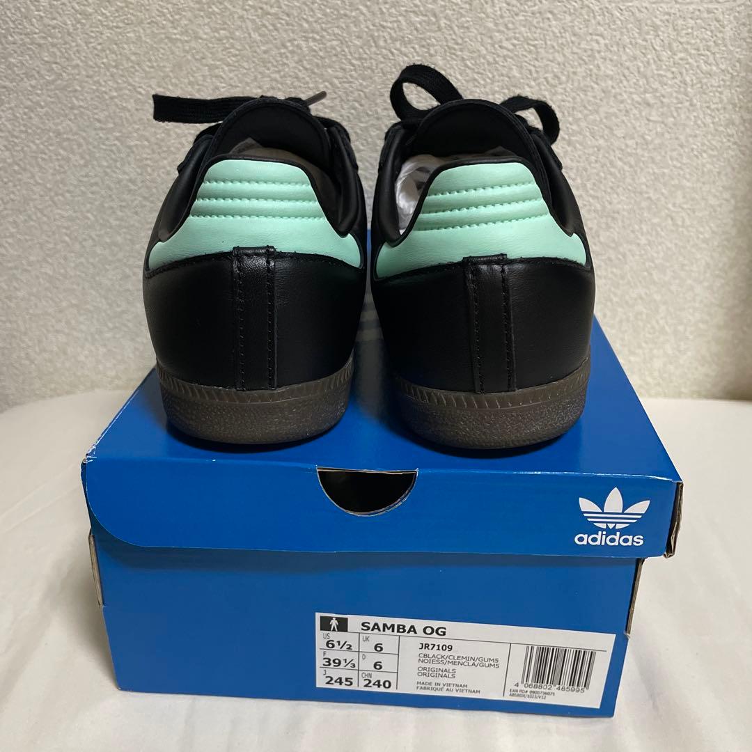 値下げadidasサンバOG ブラック/ミント 39 1/3