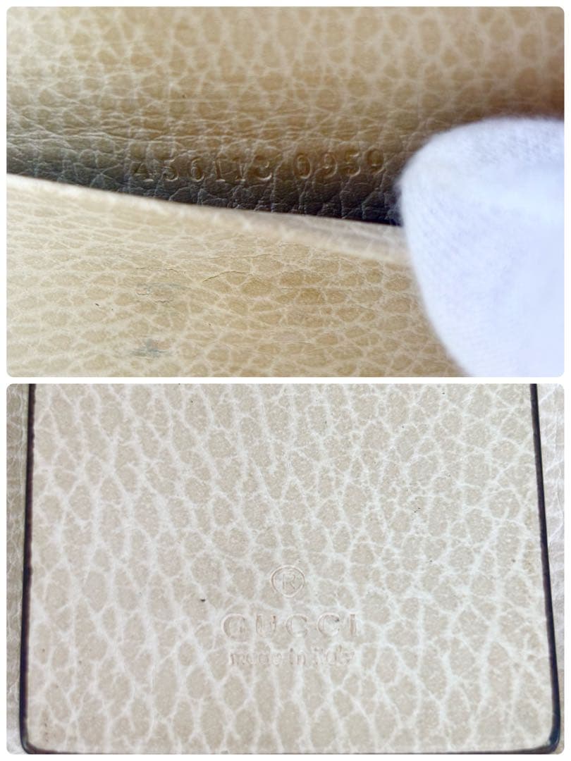 美品 現行 グッチ ６連キーケース マーモント GGスプリーム レザー ベージュ