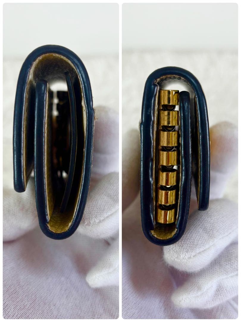 美品 現行 グッチ ６連キーケース マーモント GGスプリーム レザー ベージュ