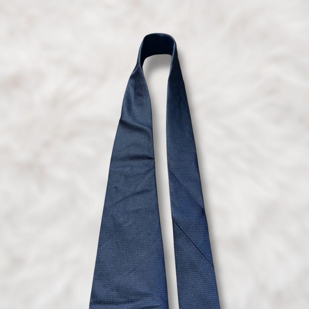 【美品✨】バーバリー ソリッドタイ ダークネイビー ジャガード メンズ ネクタイ