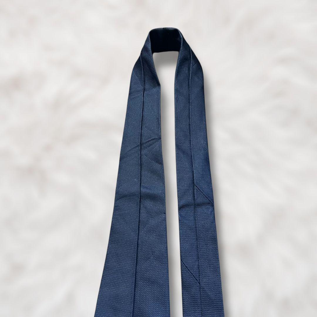 【美品✨】バーバリー ソリッドタイ ダークネイビー ジャガード メンズ ネクタイ