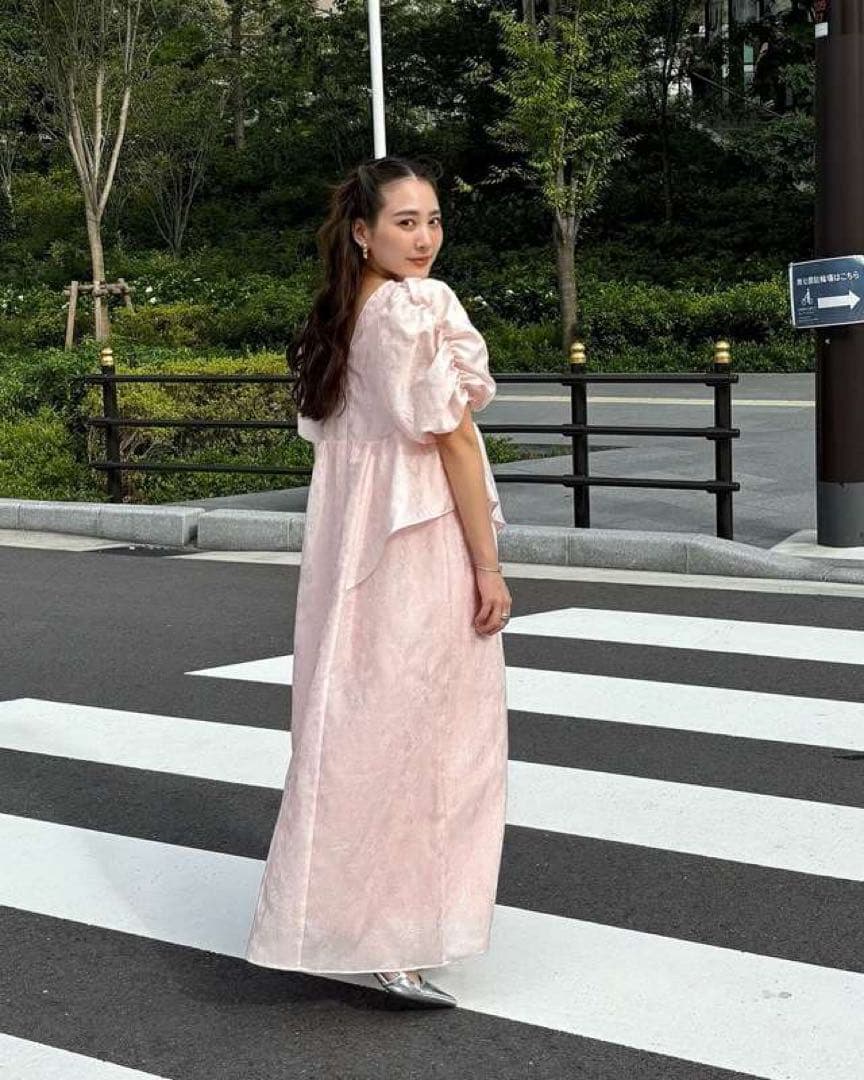 andresd-アンドレスド-バブルスリーブジャカードドレス