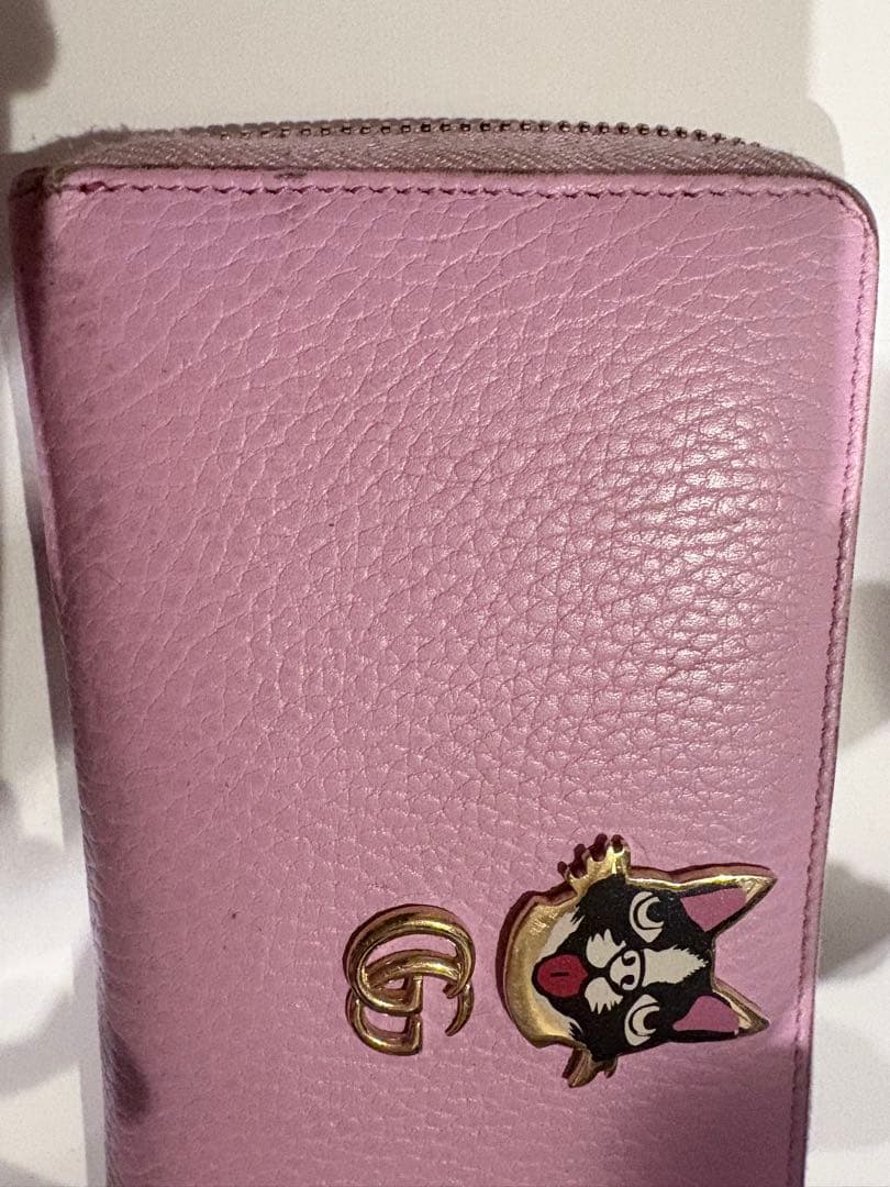 GUCCI ピンクレザーボスコ 長財布