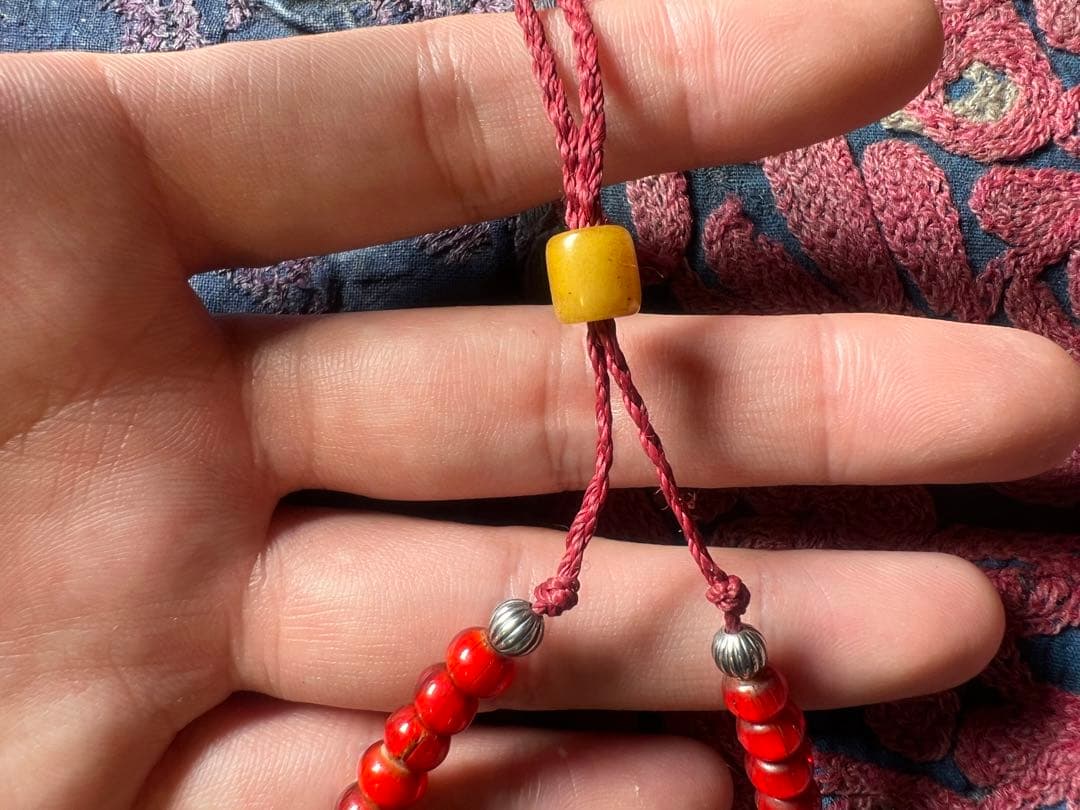 アンティークカパーラボーンビーズのブレスレット　強力護符　ハンドメイド