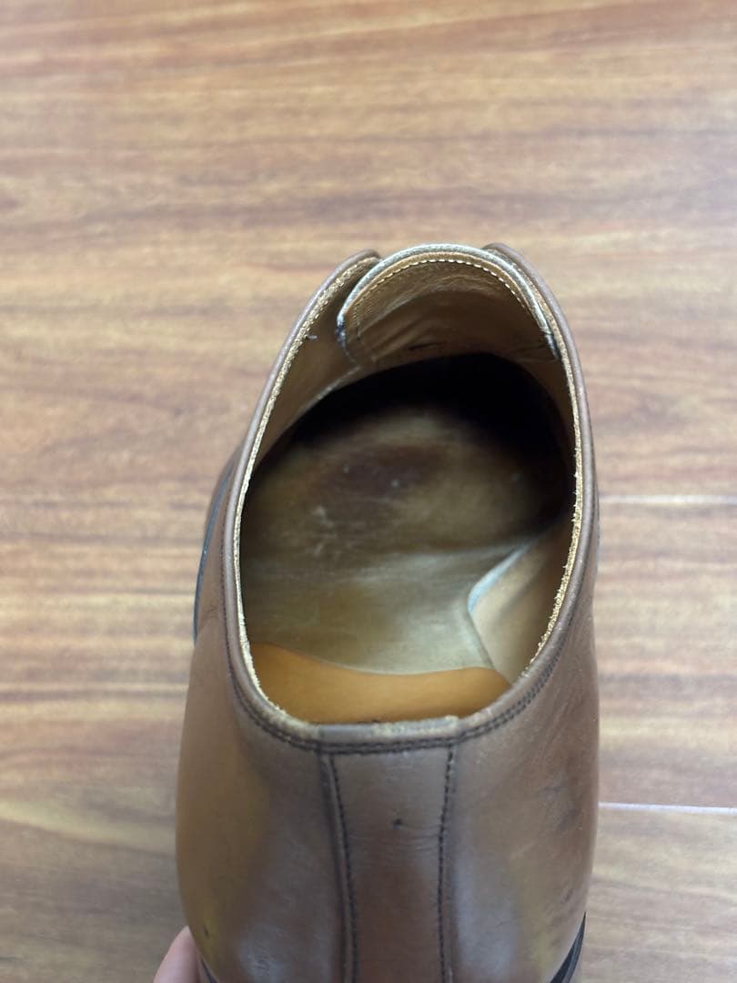 スコッチグレイン ストレートチップ 革靴 茶 Vibram 日本製