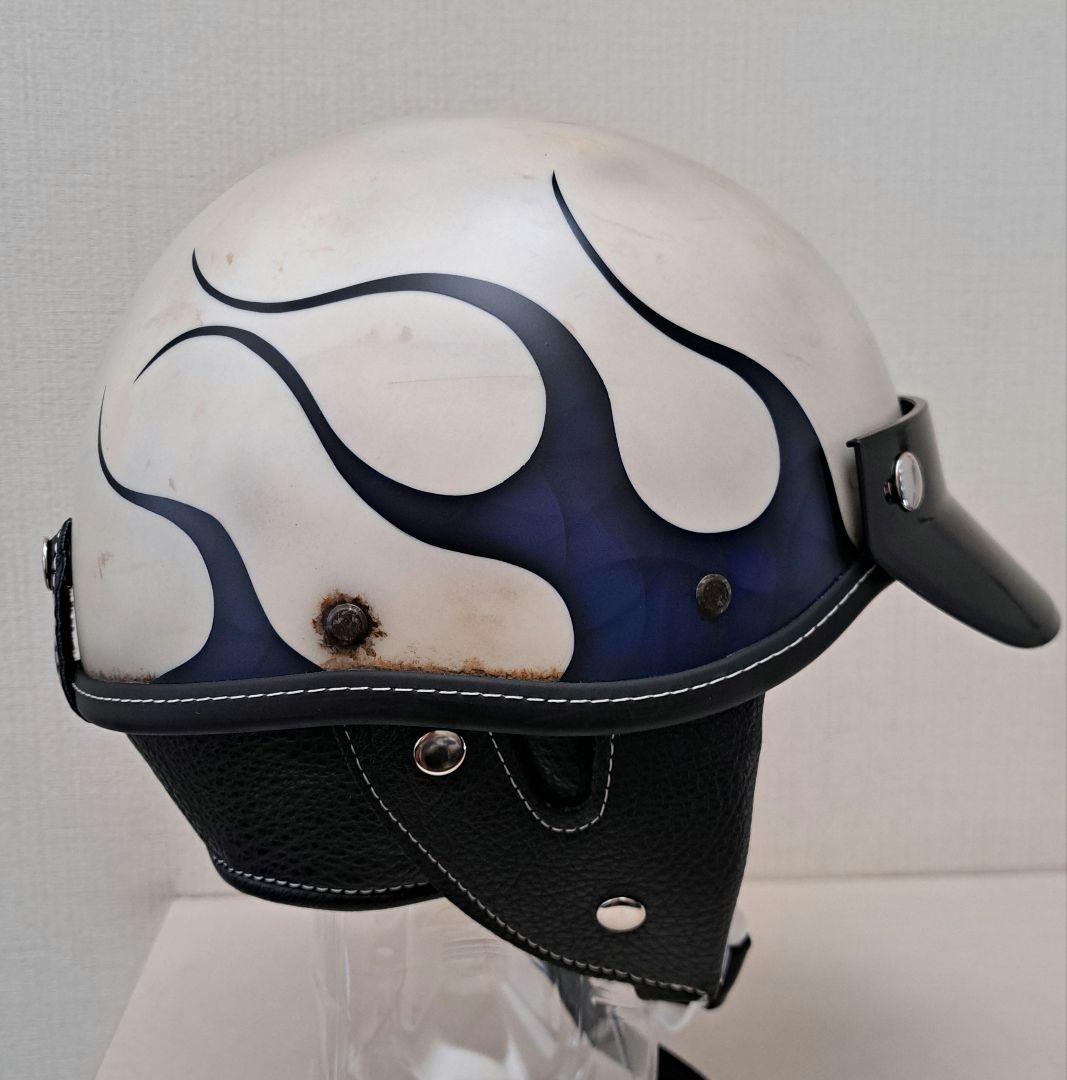 ショーティヘルメット　ポリヘル ブルーフレイムスエイジング塗装