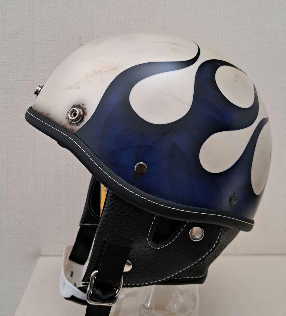 ショーティヘルメット　ポリヘル ブルーフレイムスエイジング塗装