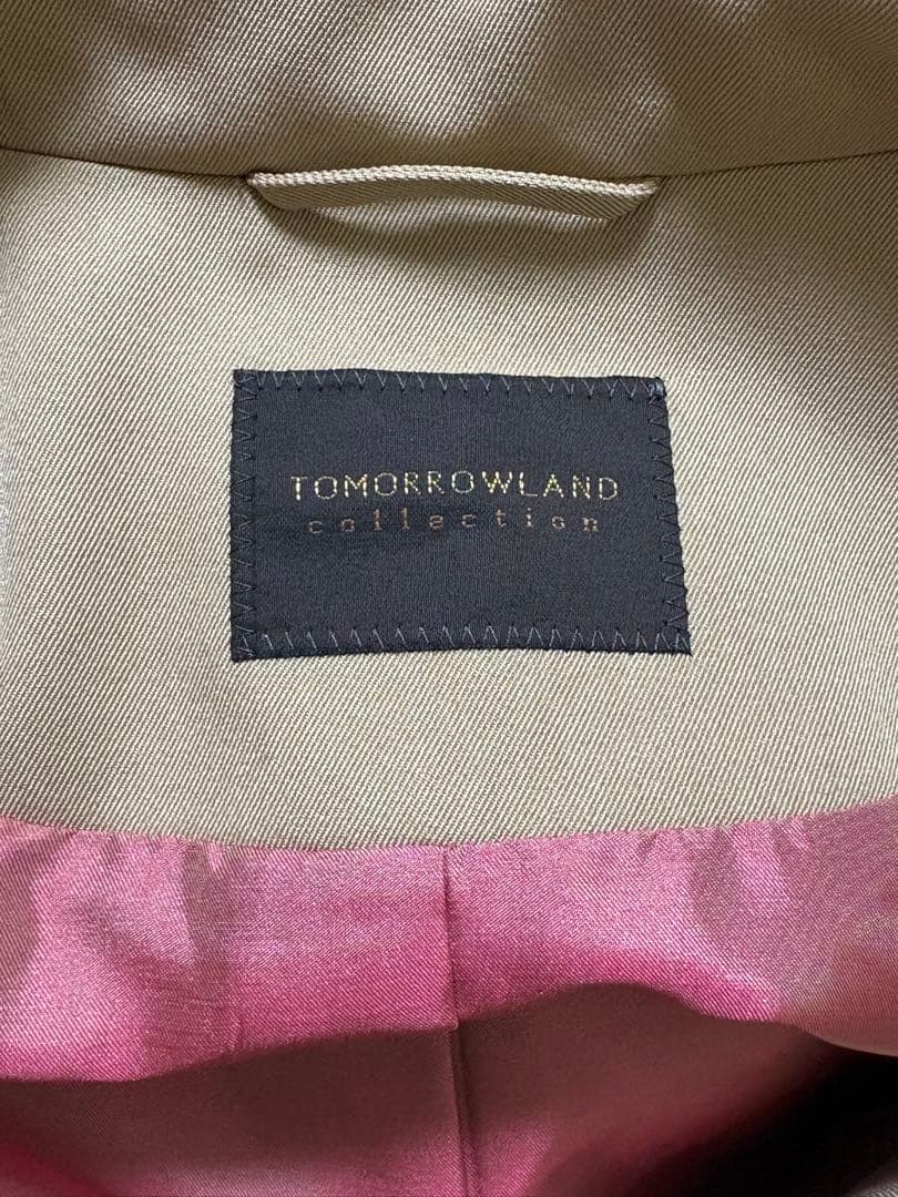 トゥモローランド　カバートクロス　スタンドカラーコート　ベージュ34