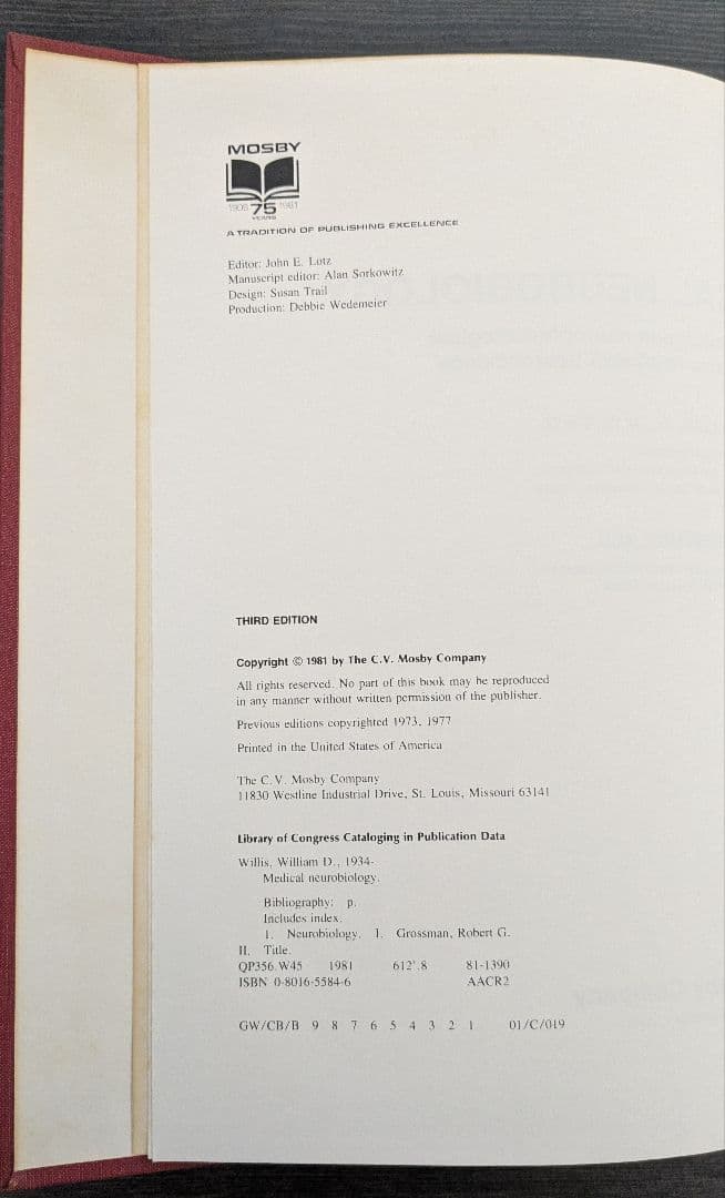 洋書　Medical Neurobiology