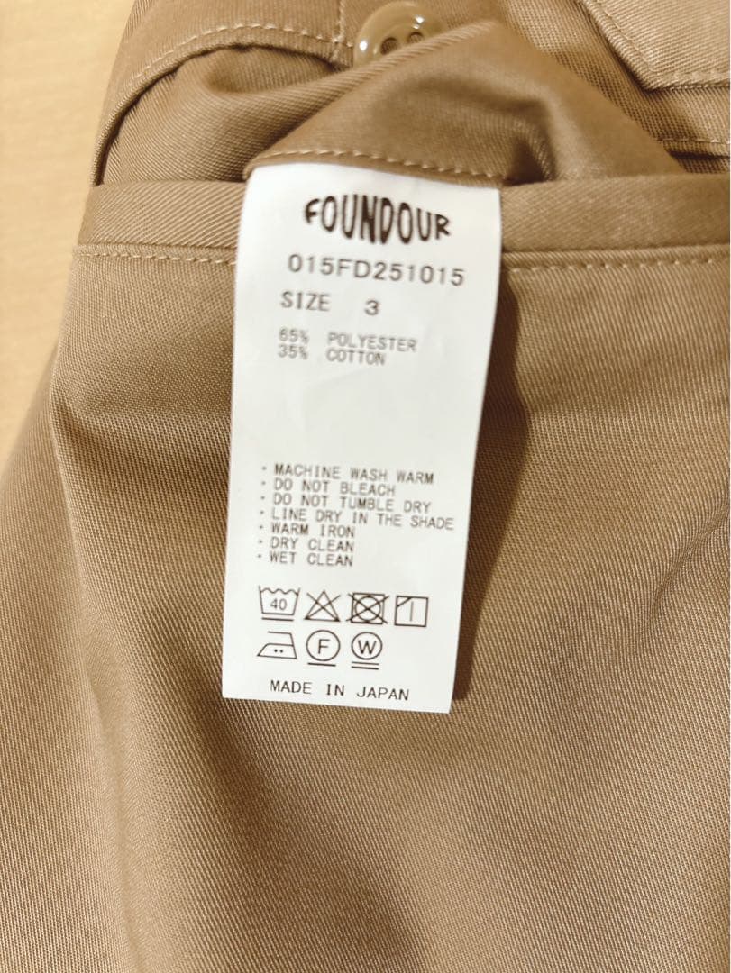 FOUNDOUR (ファウンダ) 25SS \"TWILL PANT\" BEIGE