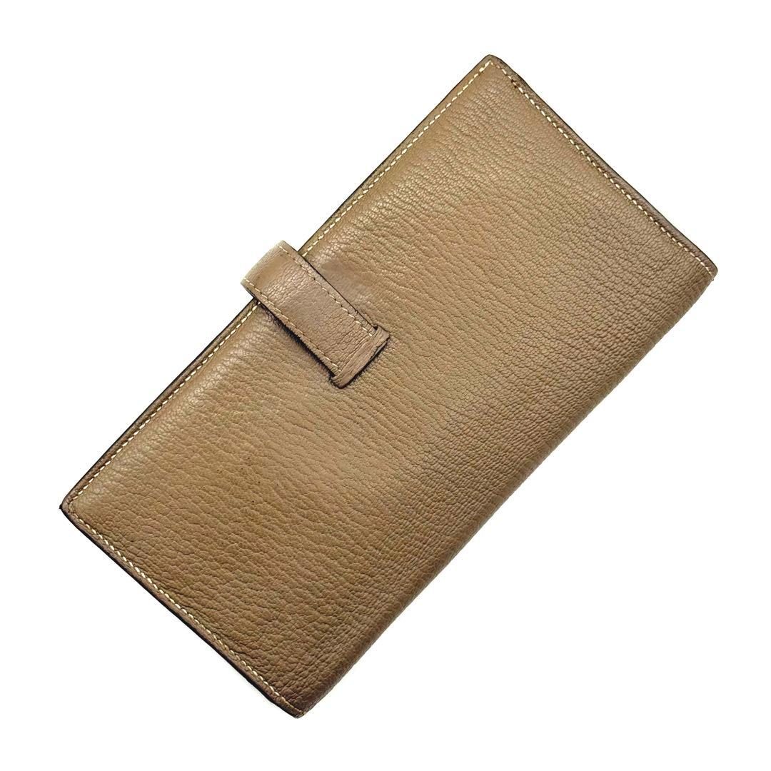 極上美品❣️エルメス べアンスフレ シェーブル 財布 ベージュ O77