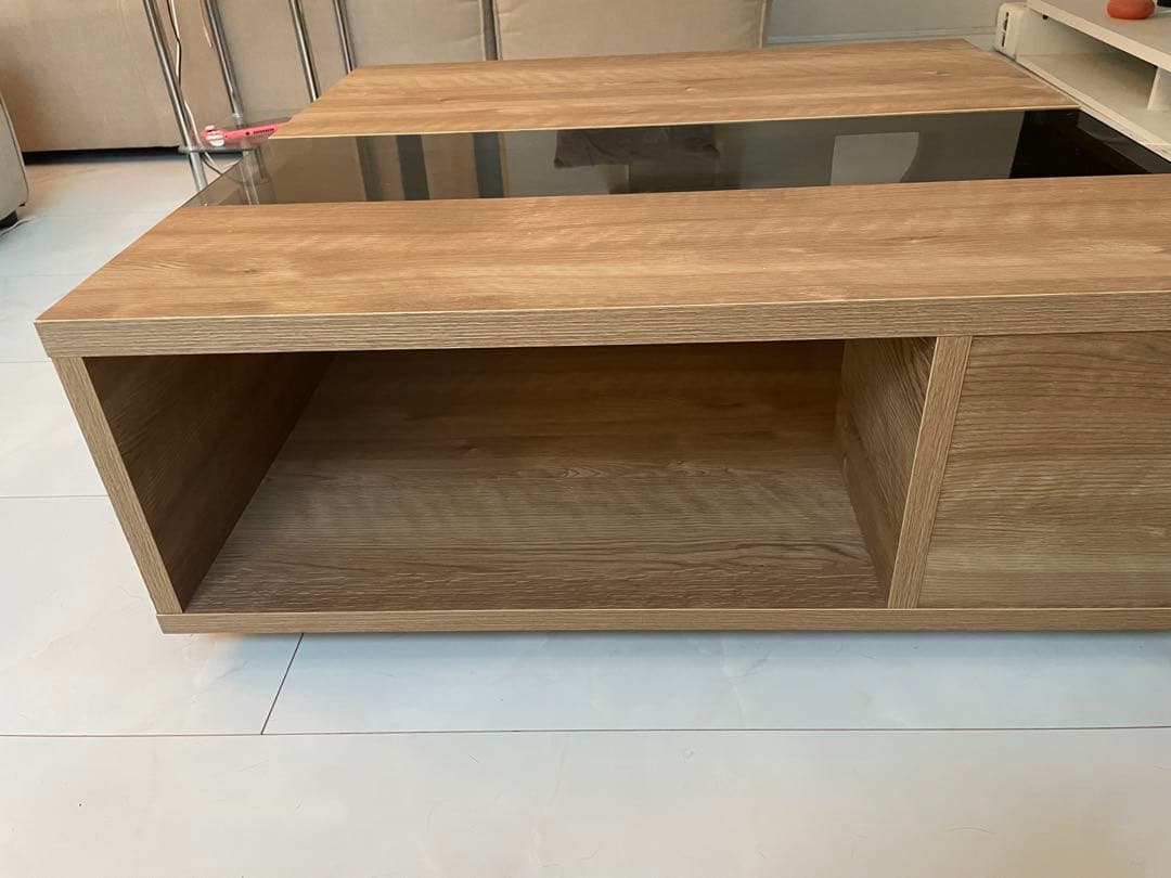 【セール中】LAWYA ローテーブル ガラス天板