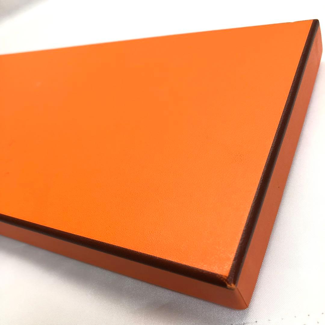 美品✨　HERMES エルメス　ネクタイ　グレー　オレンジ　H柄　シルク　箱付き