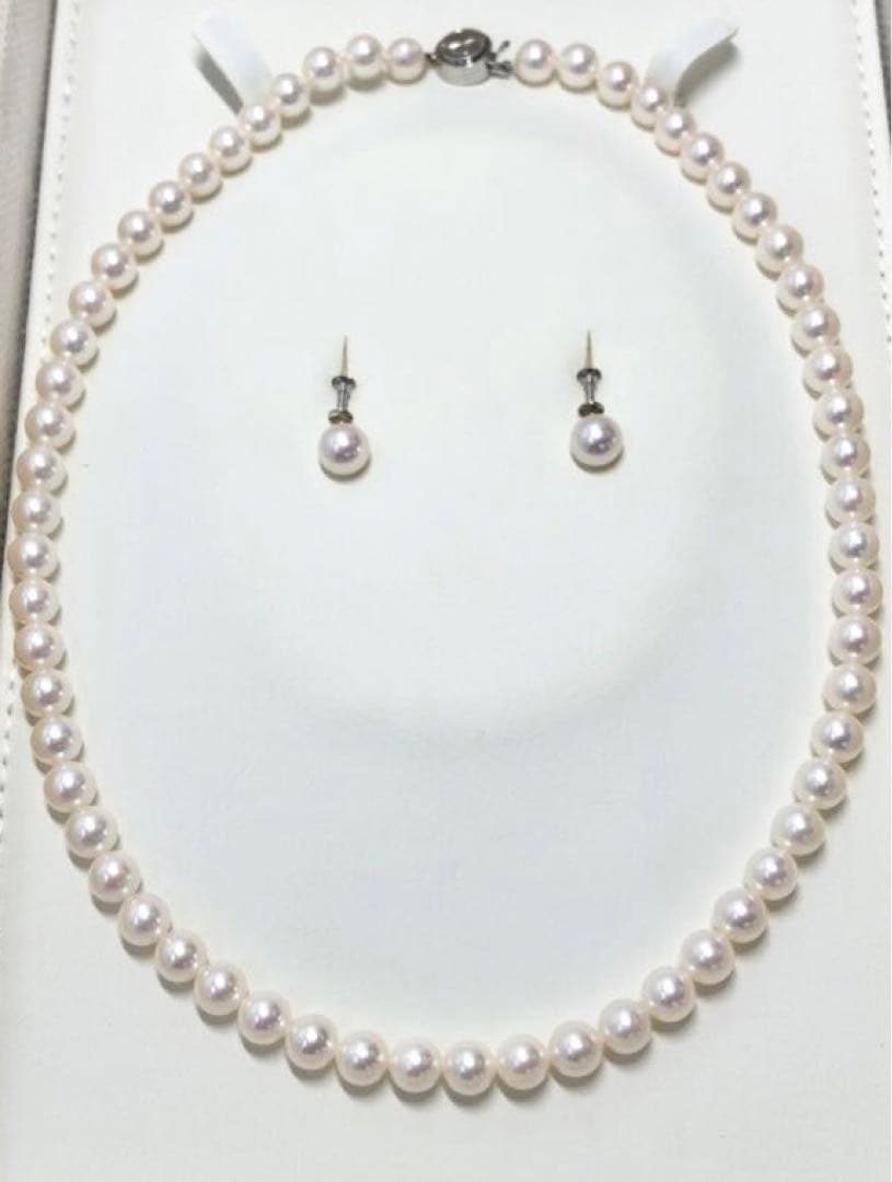 【美品】アコヤ真珠　ネックレス　イヤリング　鑑別書付