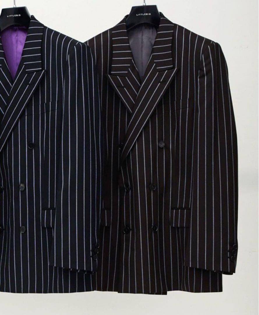 littlebig ストライプ ダブルブレストスーツブラウン断捨離中