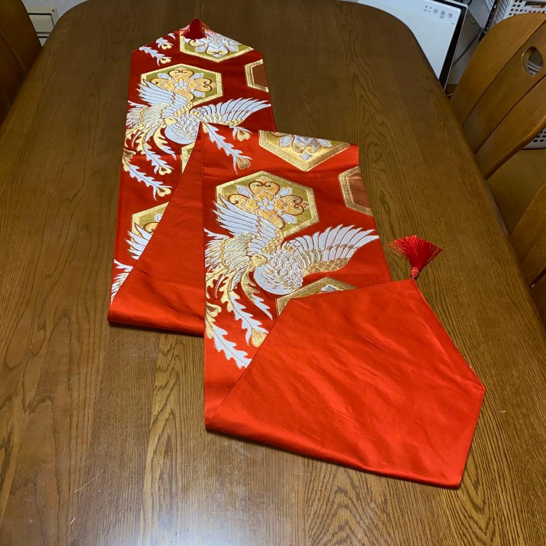 テーブルランナー　吉祥鳳凰　帯リメイク