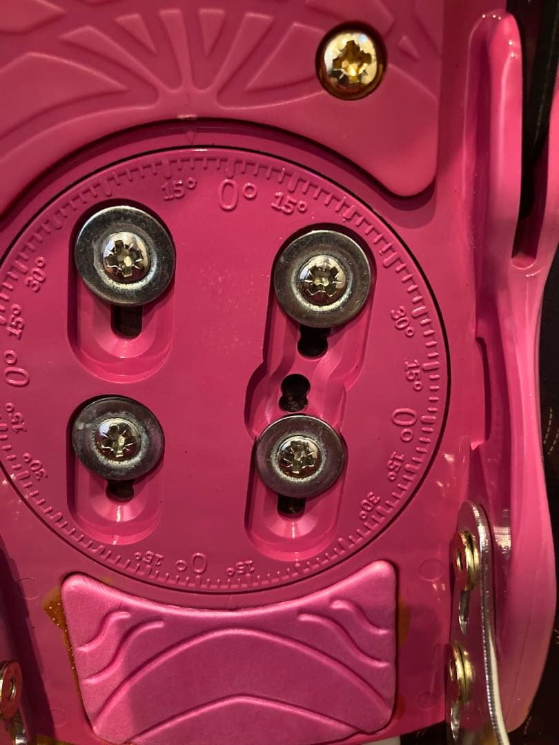 ピンク スノーボード バインディング付き