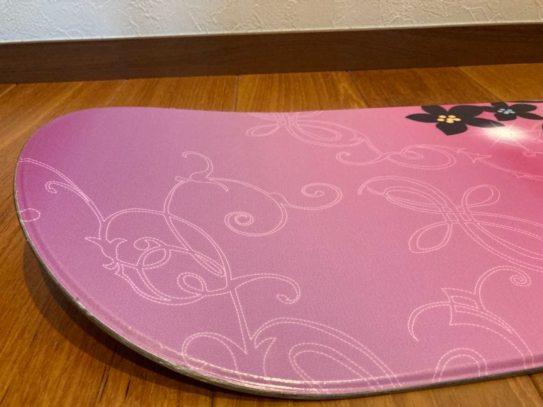 ピンク スノーボード バインディング付き