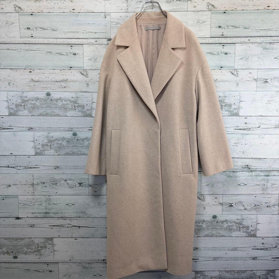 ☆ほぼ未使用☆セオリーリュクス　メルトン素材オーバーサイズロングコート　ベージュ