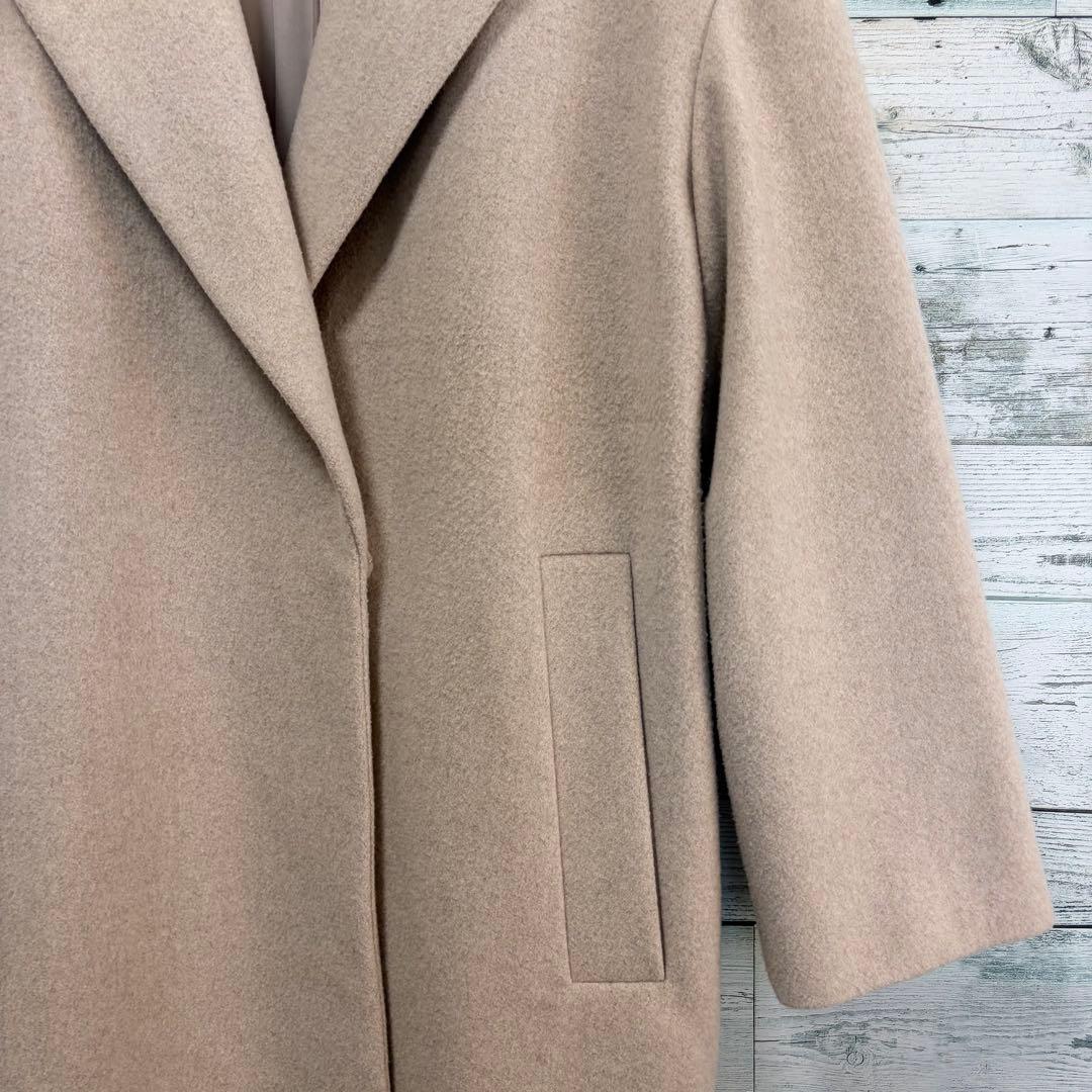 ☆ほぼ未使用☆セオリーリュクス　メルトン素材オーバーサイズロングコート　ベージュ