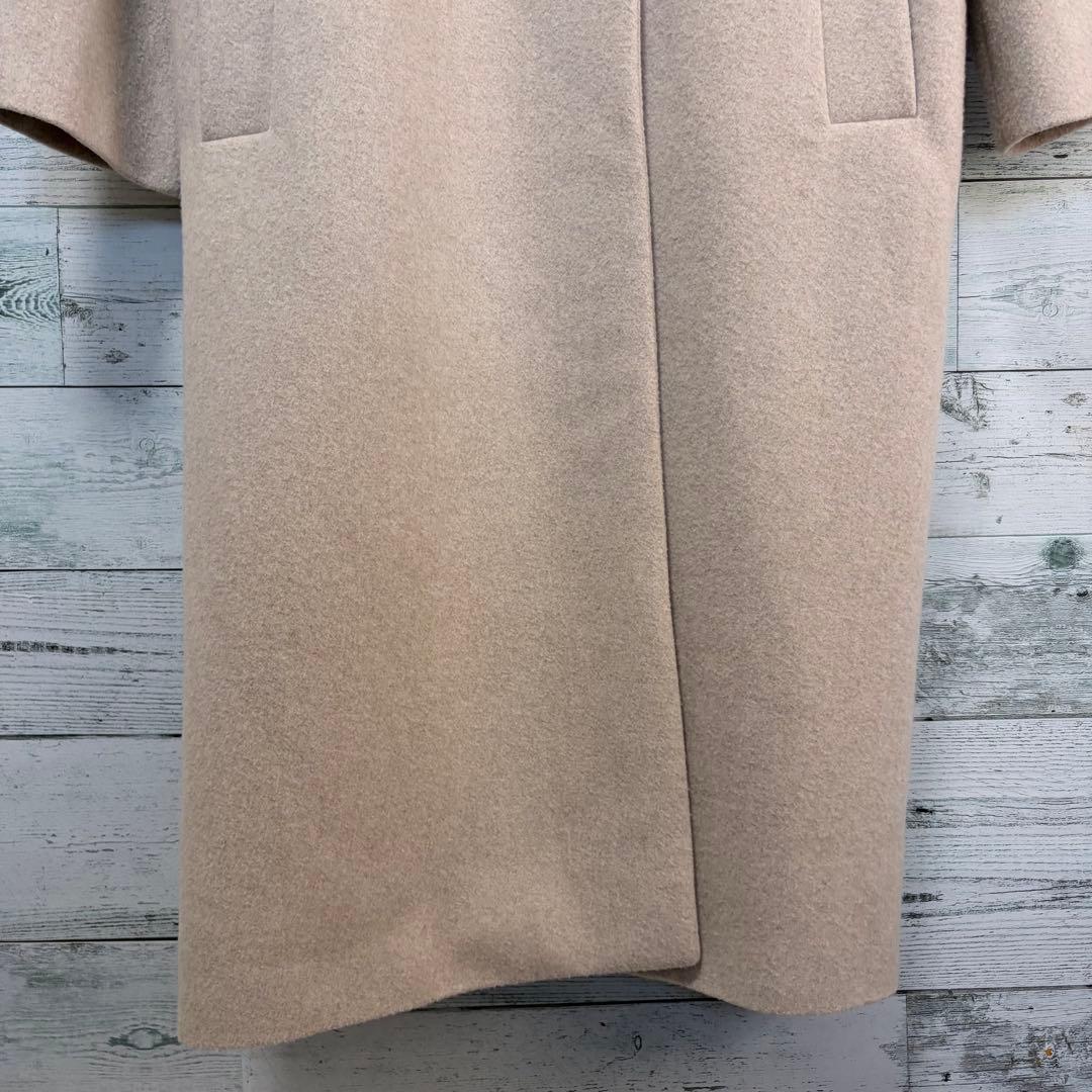 ☆ほぼ未使用☆セオリーリュクス　メルトン素材オーバーサイズロングコート　ベージュ