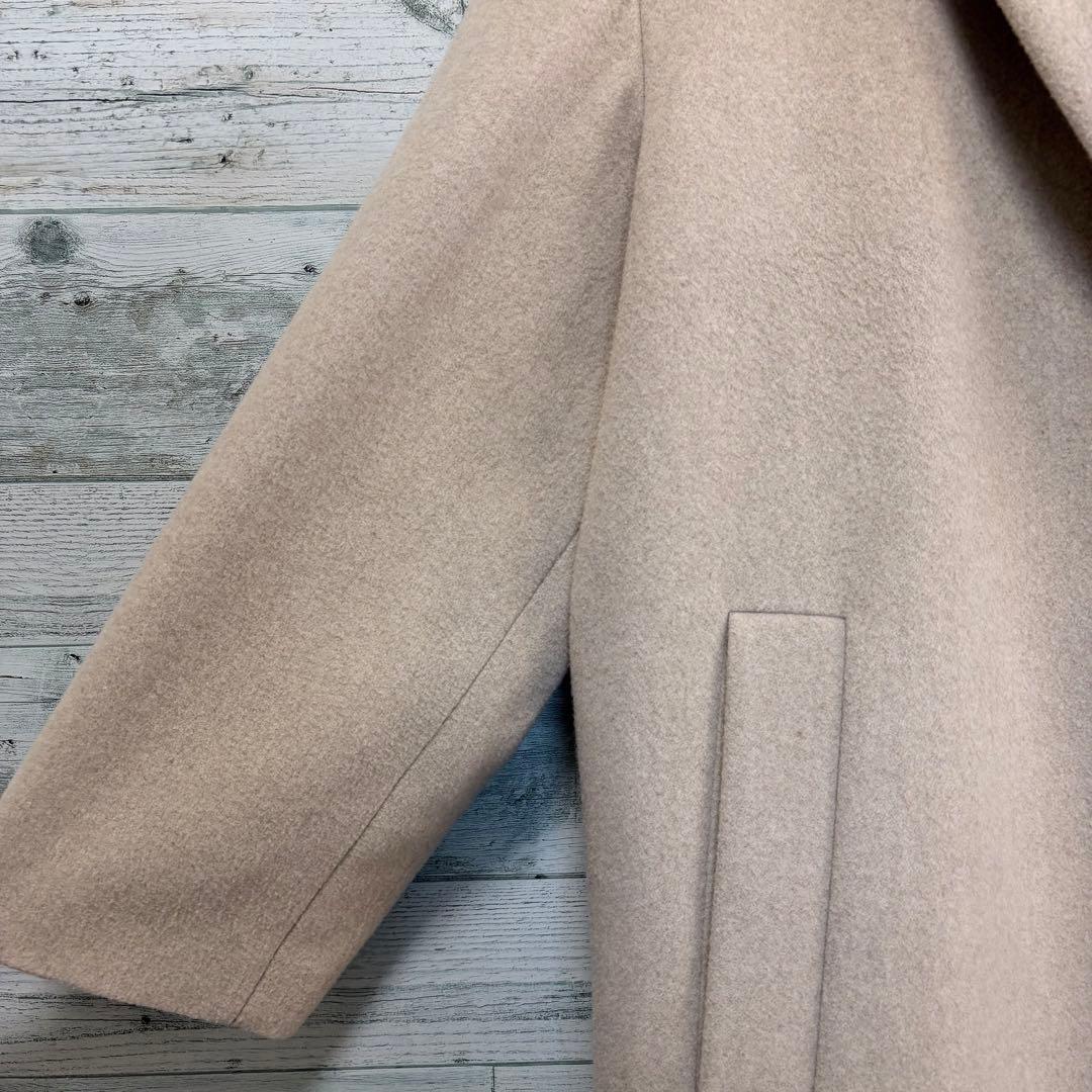 ☆ほぼ未使用☆セオリーリュクス　メルトン素材オーバーサイズロングコート　ベージュ