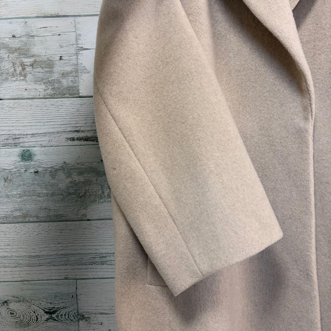 ☆ほぼ未使用☆セオリーリュクス　メルトン素材オーバーサイズロングコート　ベージュ