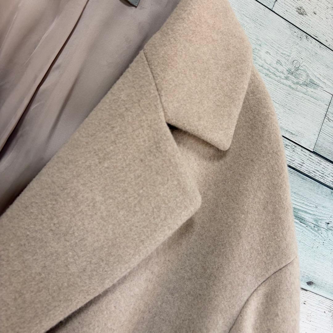 ☆ほぼ未使用☆セオリーリュクス　メルトン素材オーバーサイズロングコート　ベージュ