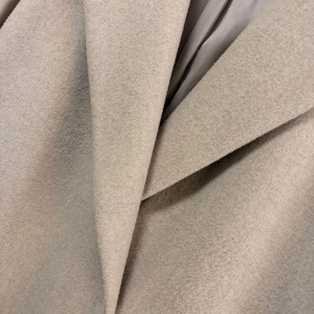 ☆ほぼ未使用☆セオリーリュクス　メルトン素材オーバーサイズロングコート　ベージュ