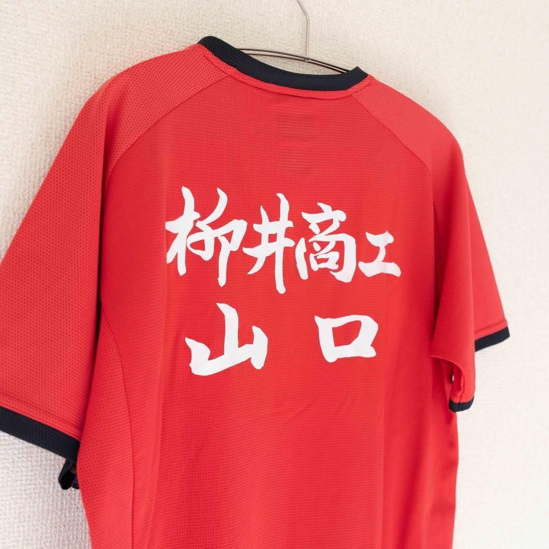 4*葉様 YONEX ゲームシャツ 柳井商工 背面 ユニ Lサイズ レッド (1