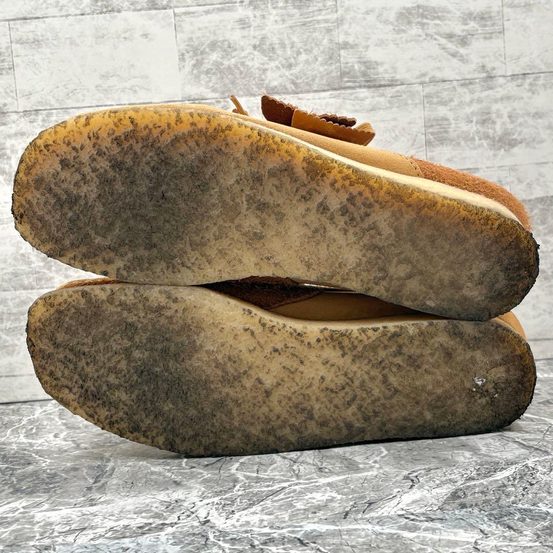 美品 クラークスオリジナル ワラビー タン コンビネーション 26.5 キャメル