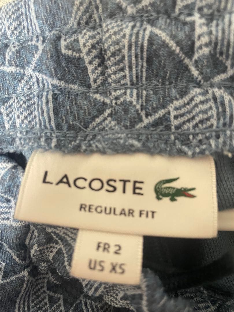 Lacoste モノグラム模様ジャージ 青