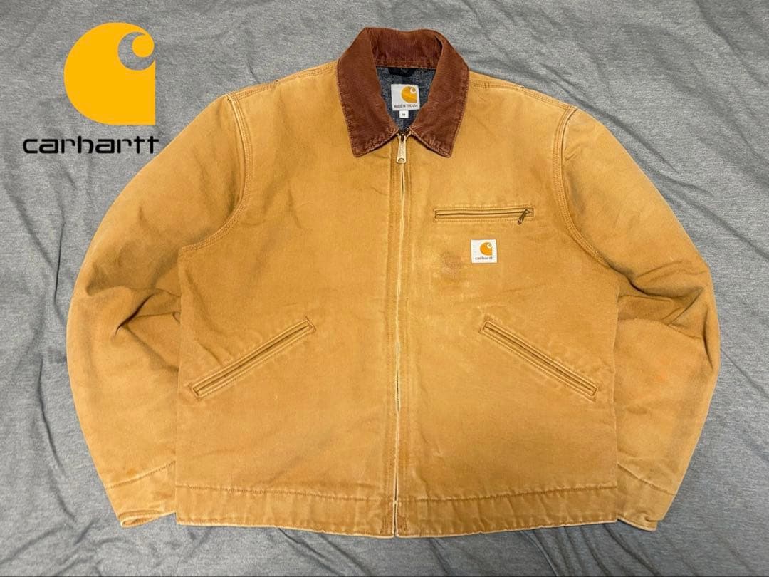 ショート丈00s USA製ブラウンカーハートデ トロイトジャケット M