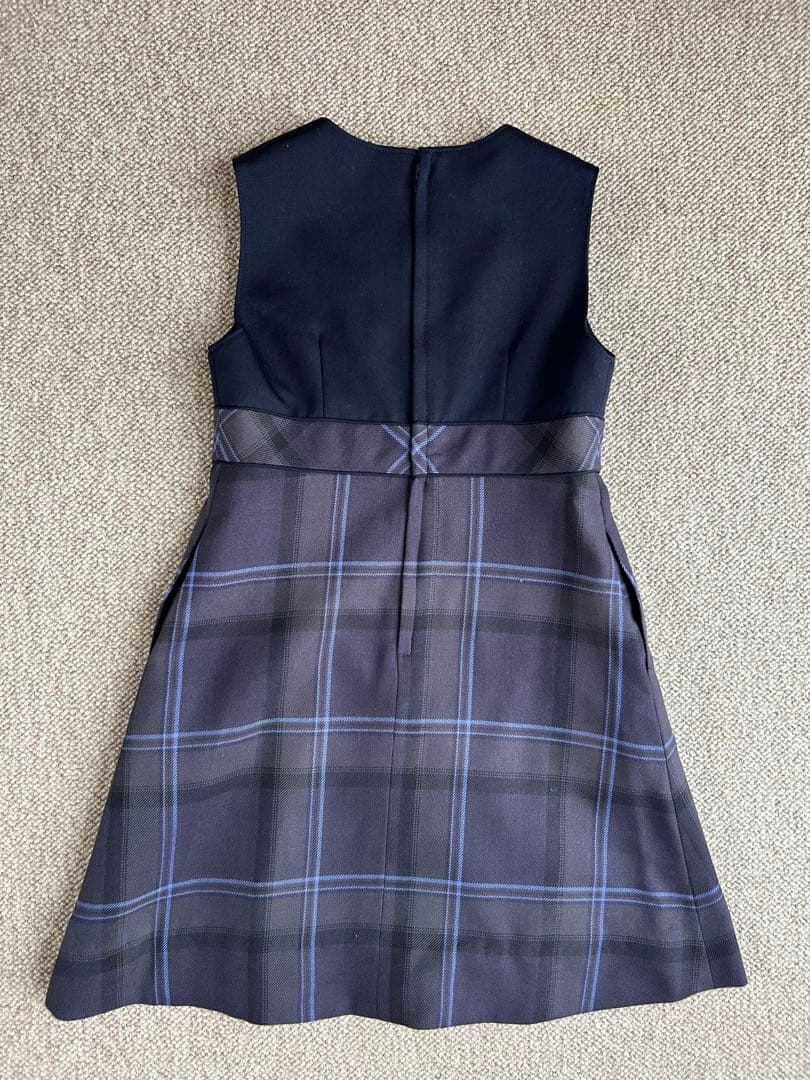 お受験　マムエモア　チェック柄ワンピース ジャンパースカート　110