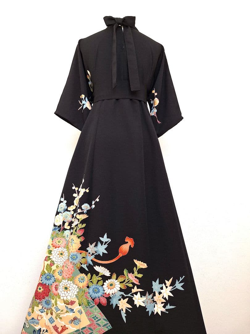 着物リメイクワンピース3635