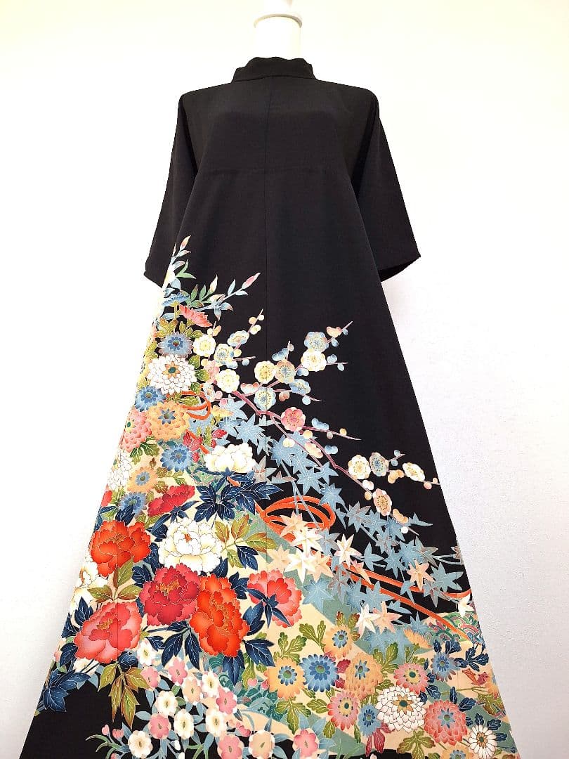 着物リメイクワンピース3635