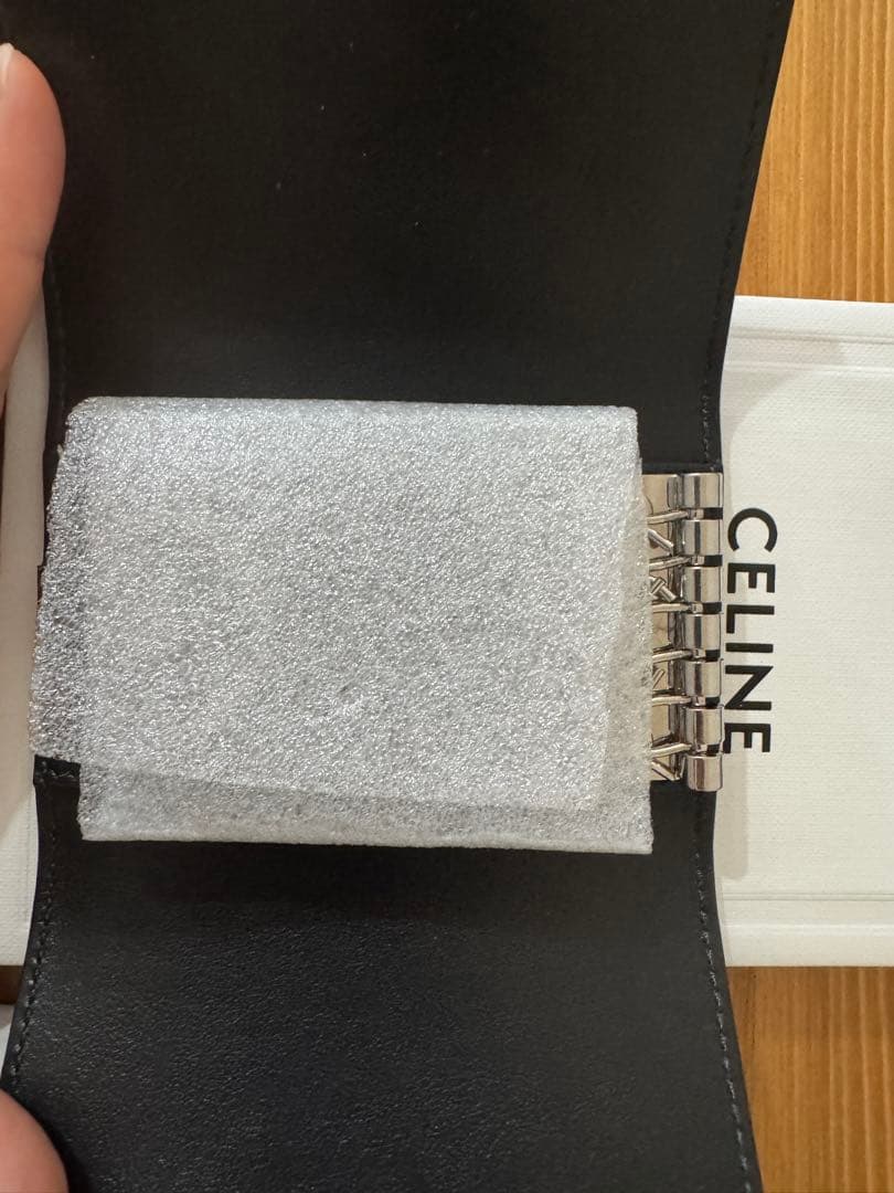 CELINE ブラック レザー キーケース