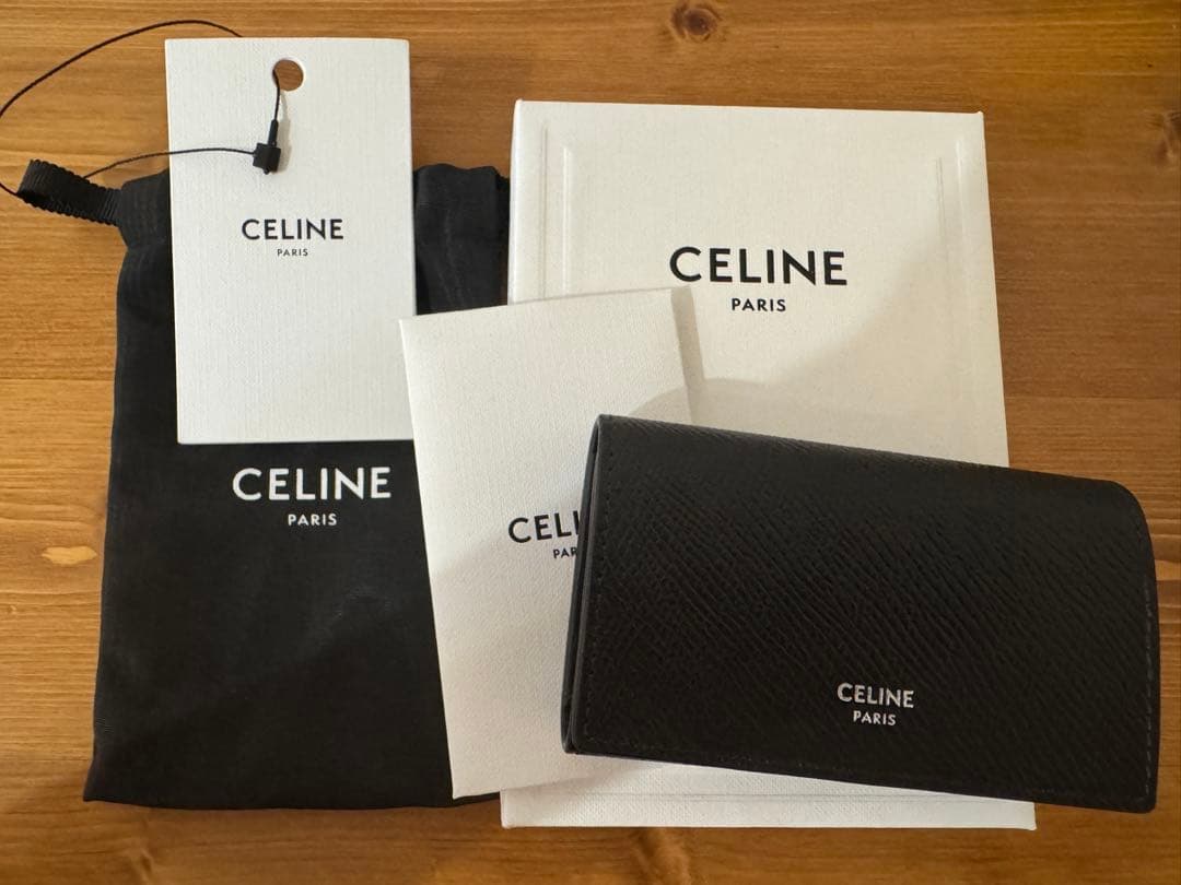 CELINE ブラック レザー キーケース
