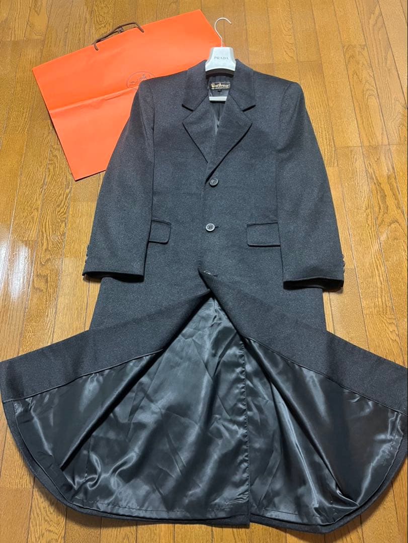 極美品　ウィンドアーマー　高級ピュアカシミア100% ロングチェスターコート