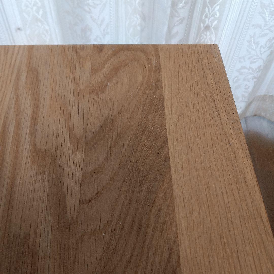 無印良品　無垢材サイドテーブルベンチ・板座・オーク材