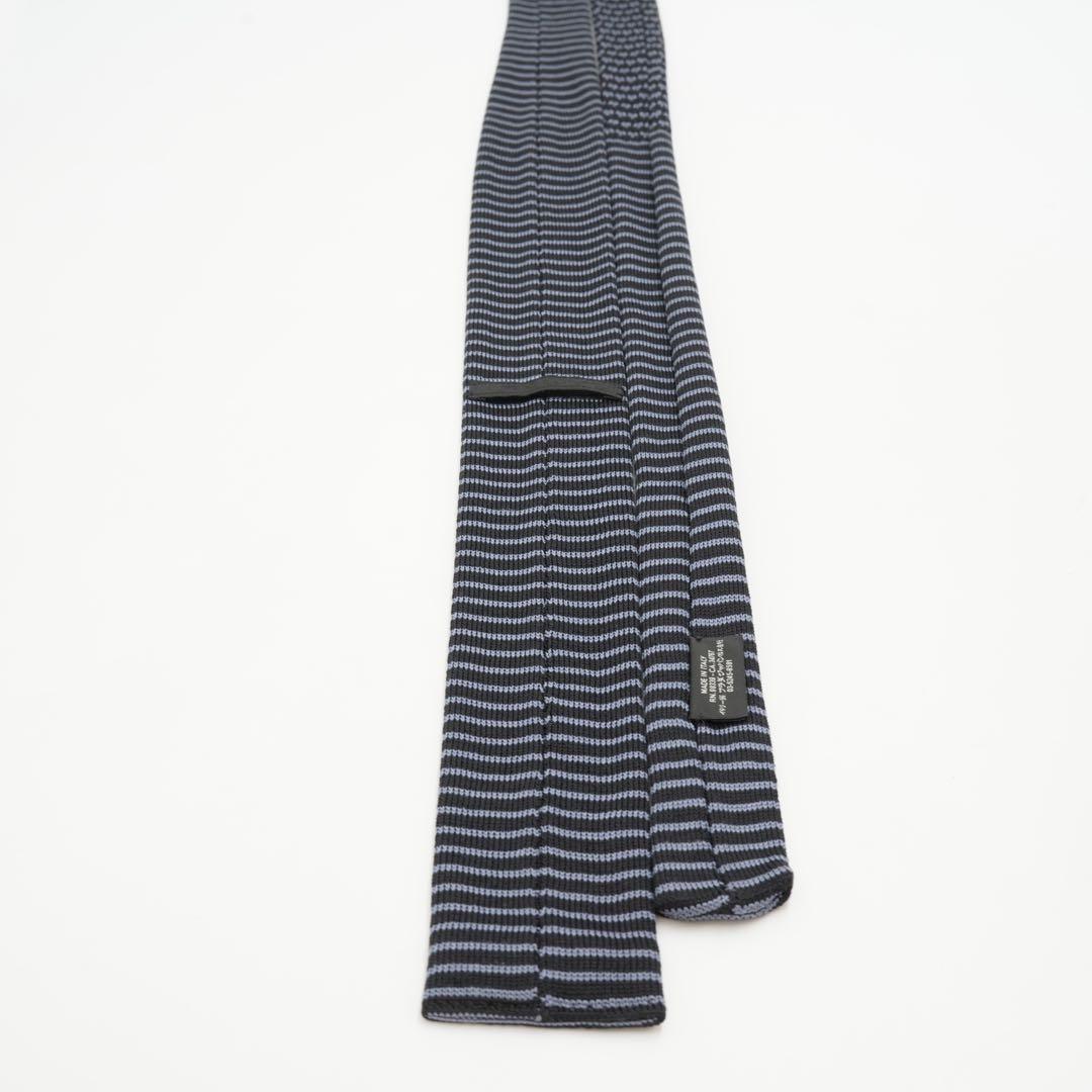 ✨未使用展示品✨　PRADA ニットタイ　ボーダー　バイカラー　ネクタイ
