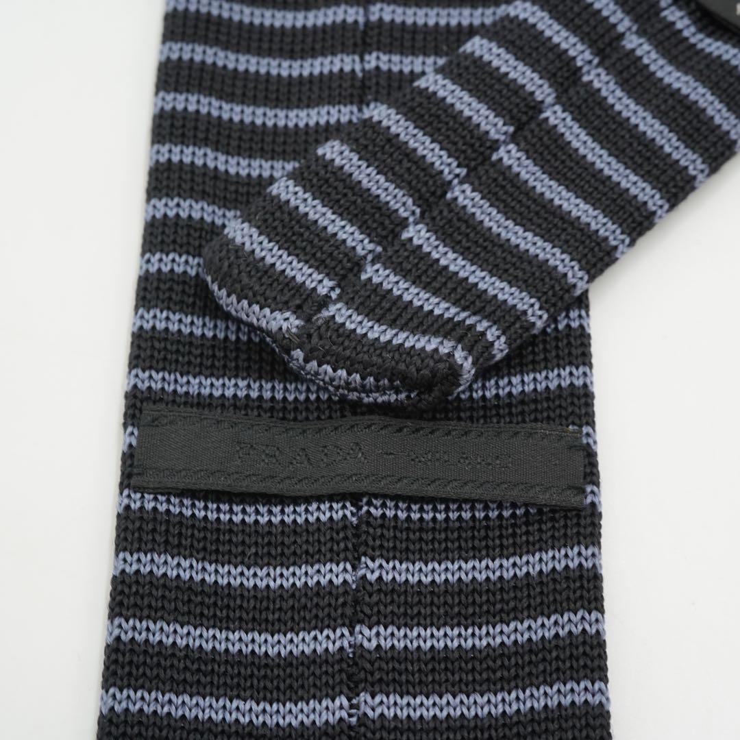 ✨未使用展示品✨　PRADA ニットタイ　ボーダー　バイカラー　ネクタイ