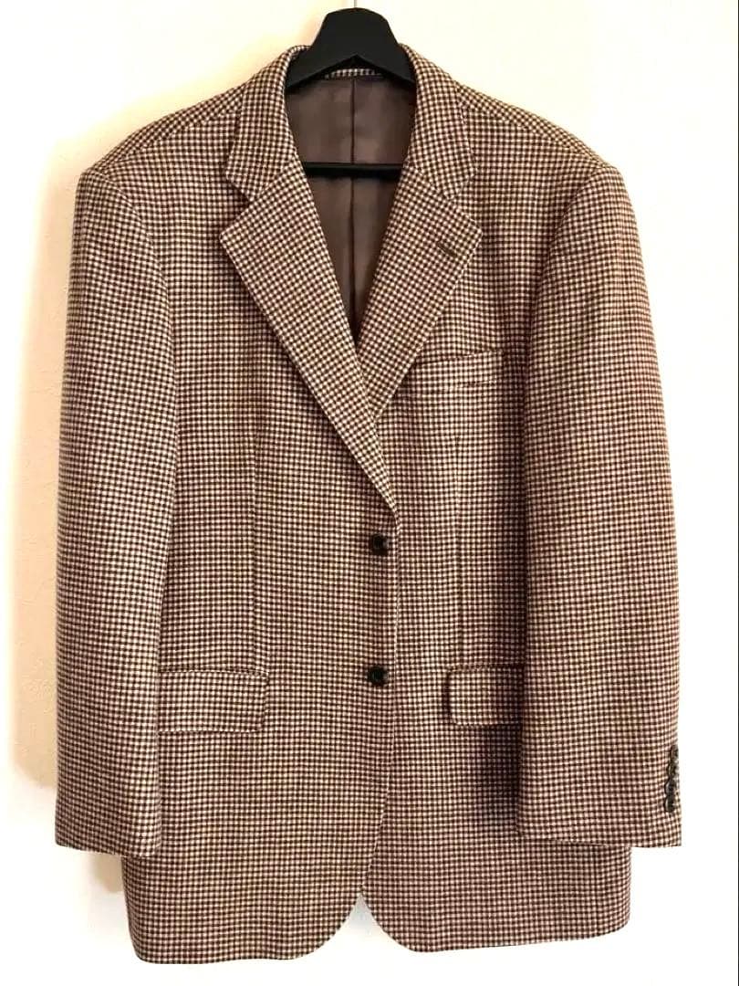 【Masa】ゼニア生地 カシミヤ混 テーラードジャケット 千鳥格子 AB6