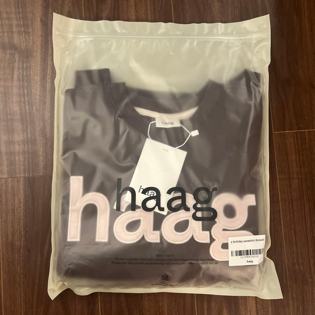haag 韓国　birthday sweatshirt スウェット　ブラウン
