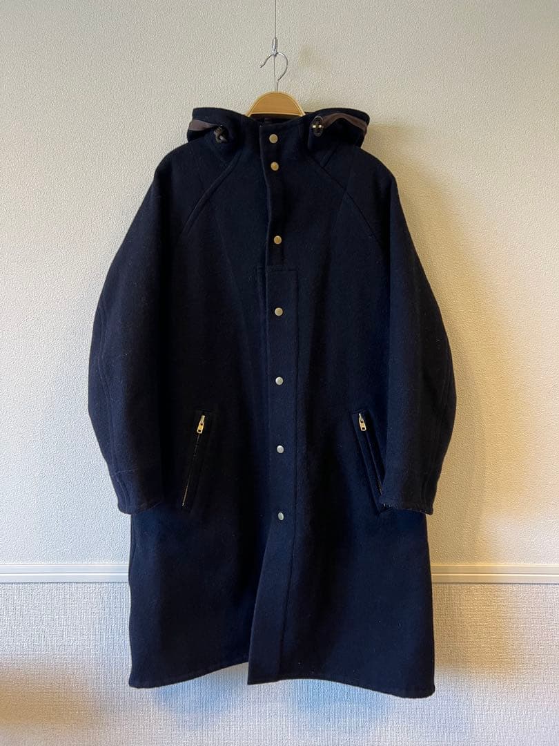 kolor BEACON 黒ロングコート ハリスメルトンフードコート