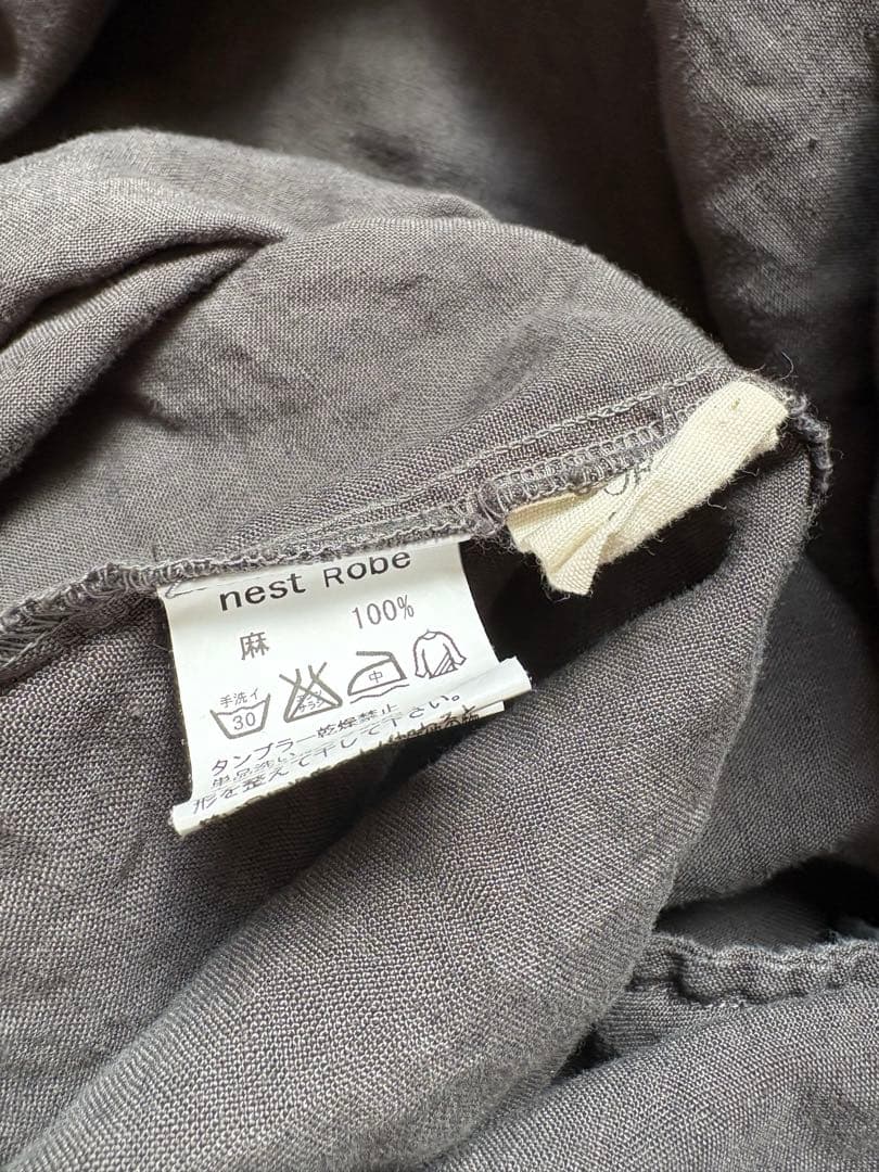 ネストローブ　nestrobe リネンフーディーロングガウンコート