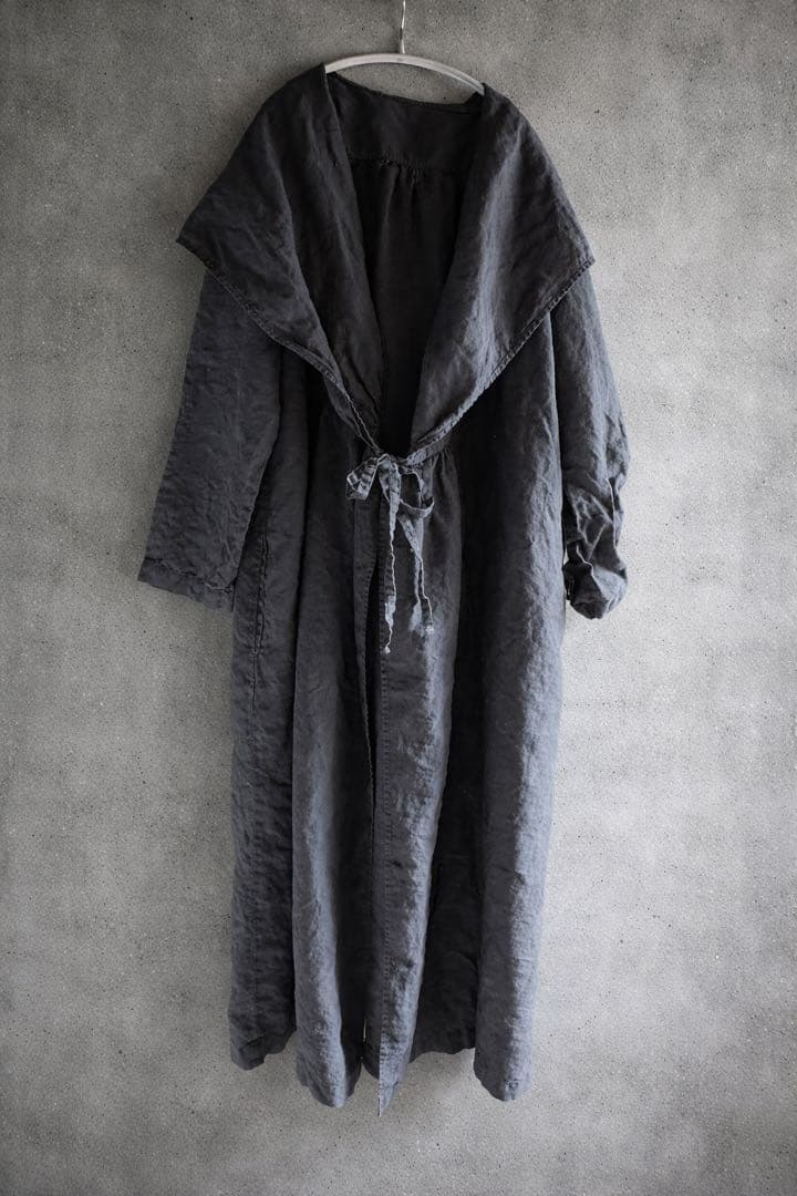 ネストローブ　nestrobe リネンフーディーロングガウンコート