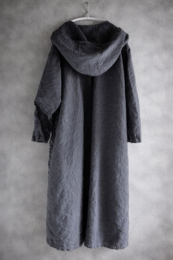 ネストローブ　nestrobe リネンフーディーロングガウンコート