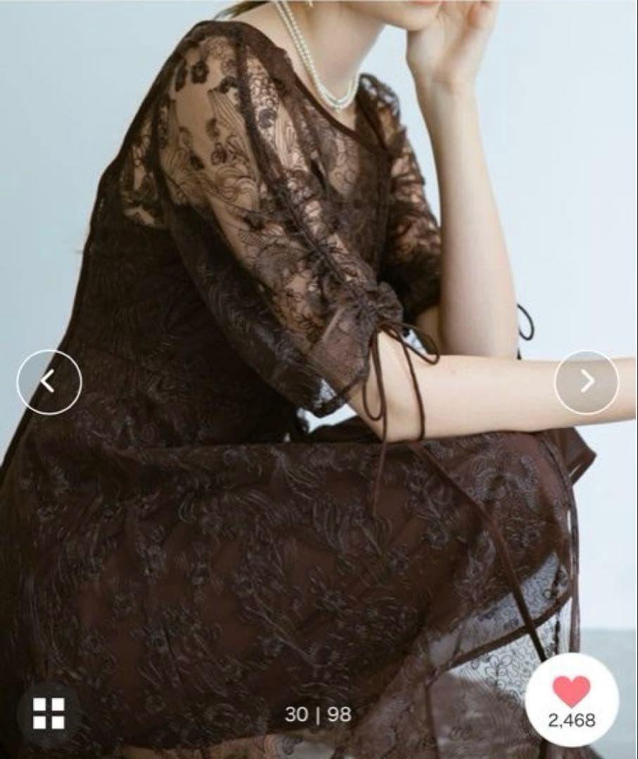 Dorry Doll エンブロイダリーレイヤードドレス ブラウン S